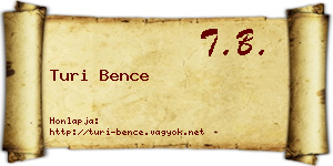 Turi Bence névjegykártya